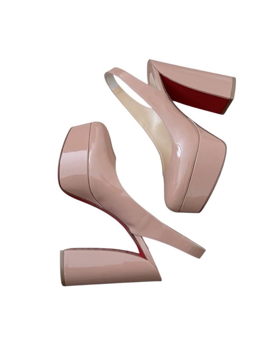 Christian Louboutin Blush Patent Slingback Platform Pump - Picture 9 of 13